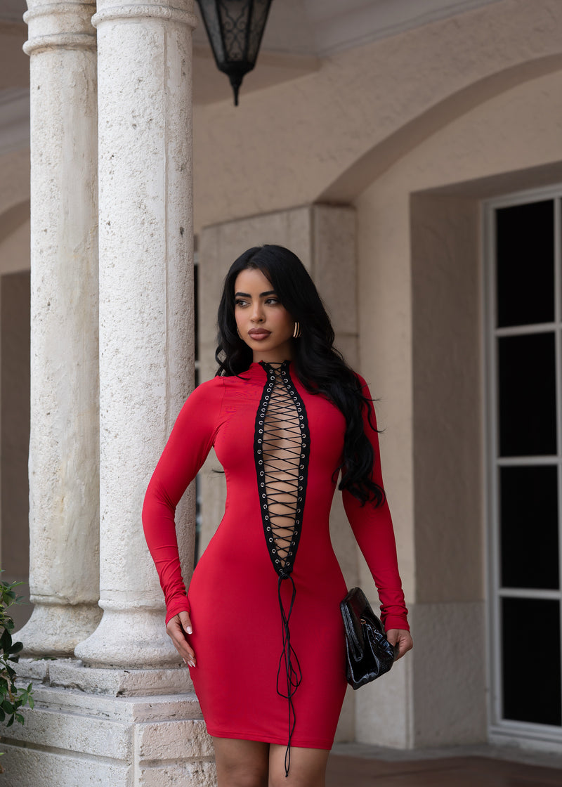 Silent Form Mini Dress Red