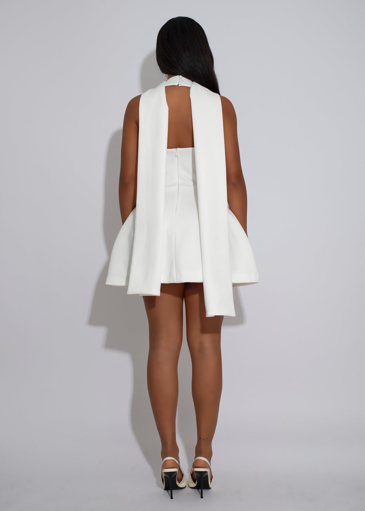 Untamed Structured Mini Dress White