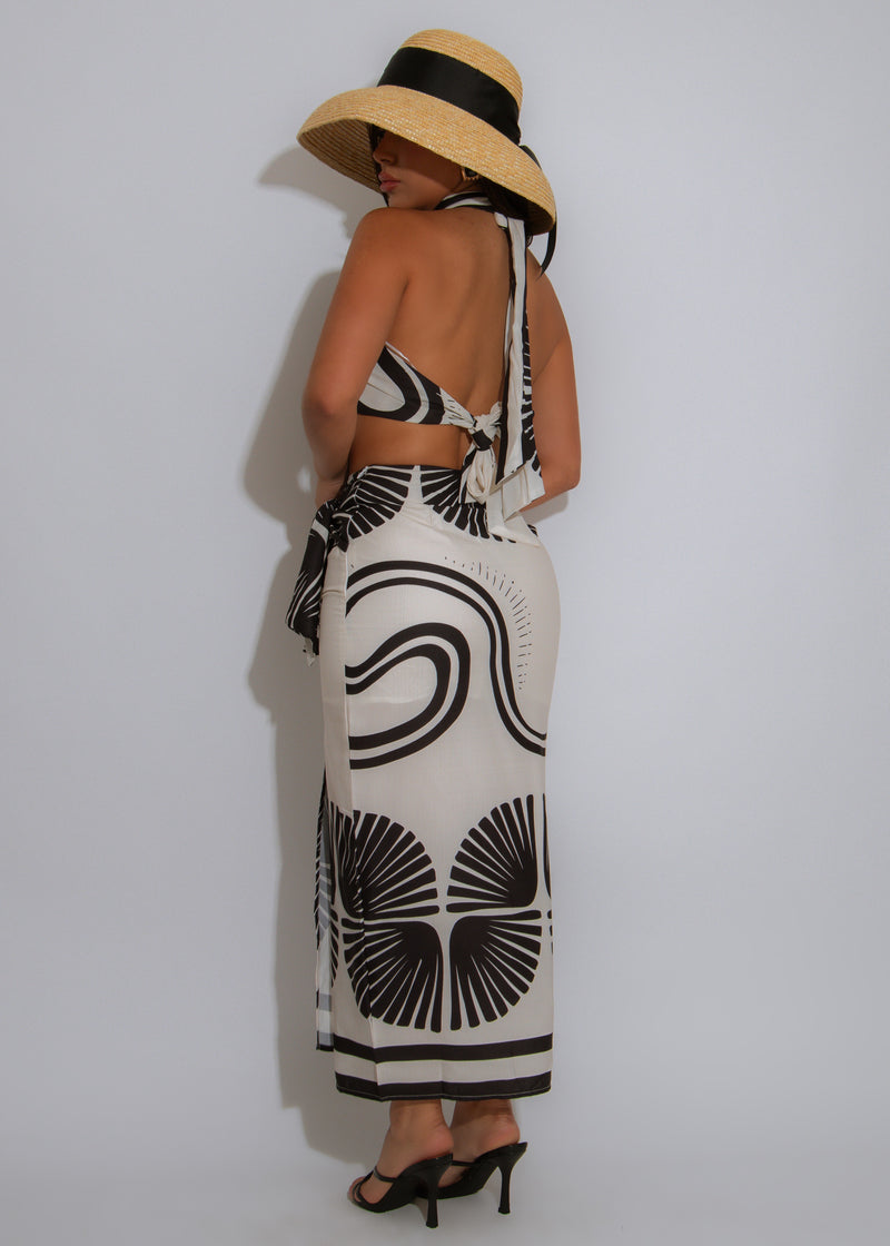 Island Ink Skirt Set Black