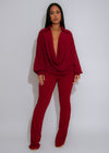 Drape Effect Jumpsuit Red