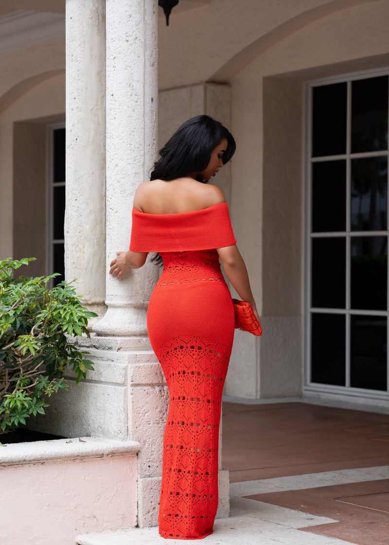Endless Summer Knit Maxi Dress Red