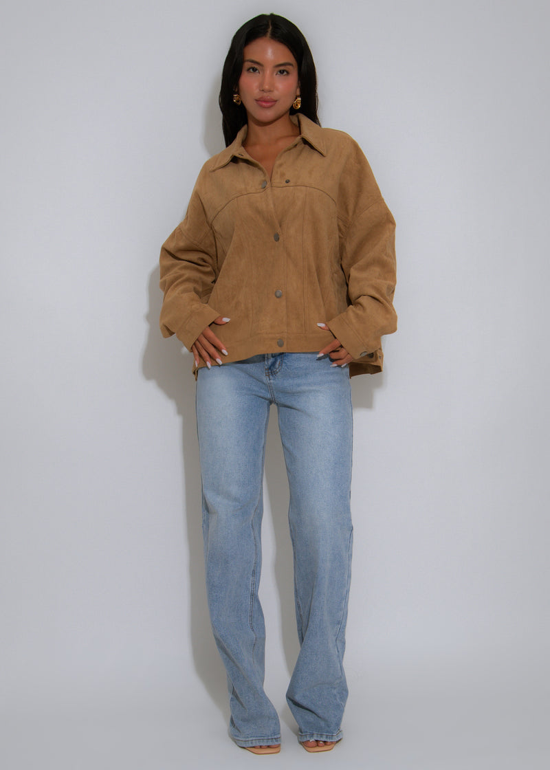 Rebel Luxe Suede Jacket Nude
