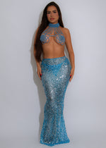 Drip District Pearls Sequin Bikini Set Blue