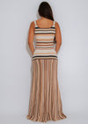 Linear Muse Stripes Maxi Dress Nude