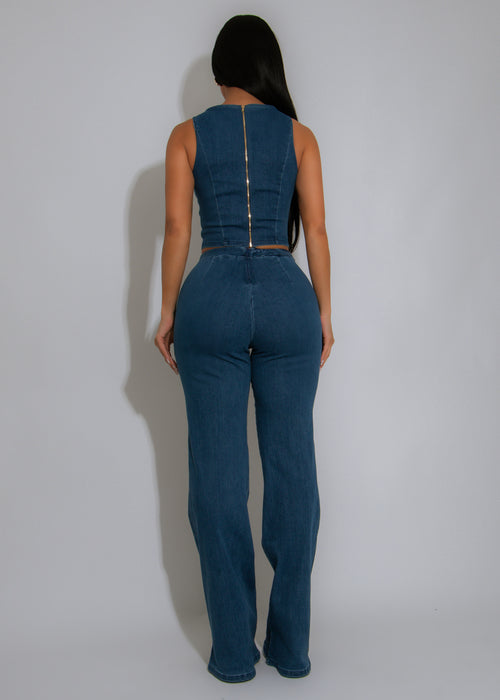 The Statement Pant Set Dark Denim