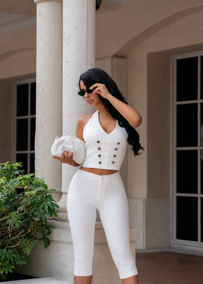 Commanding Desire Capri Set White