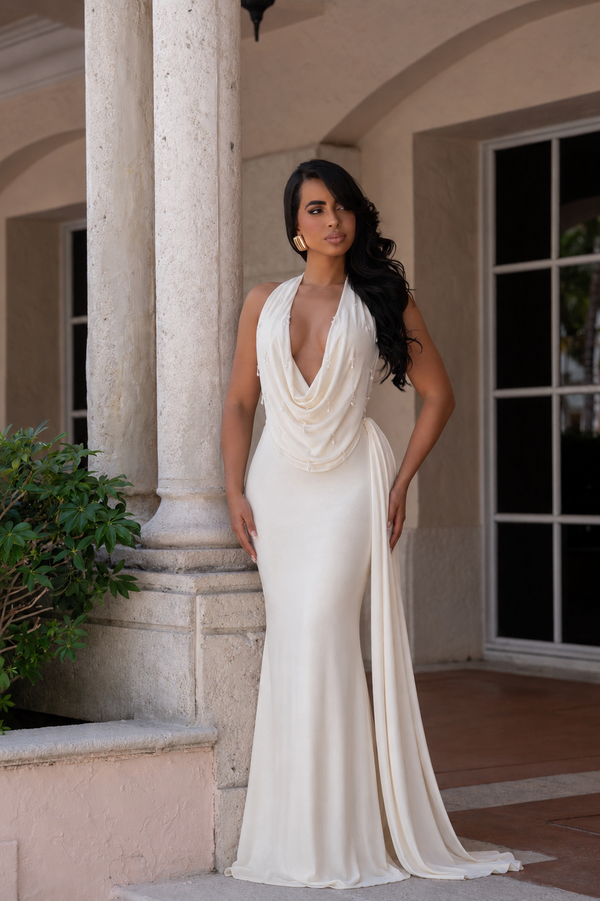 Dazzling Nights Maxi Dress Nude
