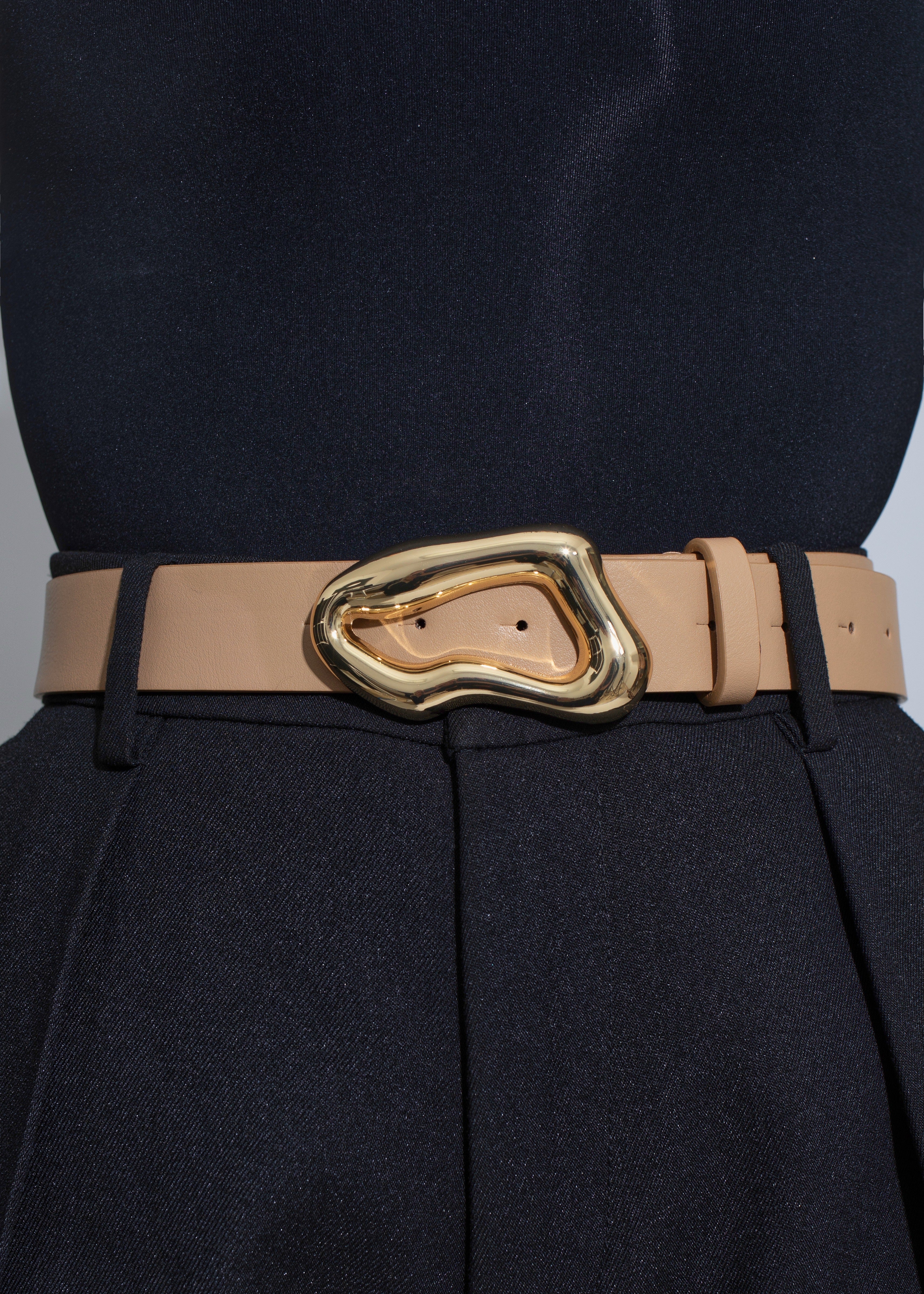 Molten Shape Accent Belt Nude