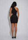 Twisted Desire Ruched Mini Dress Black
