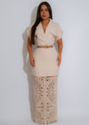 Sahara Ease Crochet Skirt Set Nude