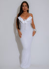 Seabreeze Ruffle Knit Maxi Dress White