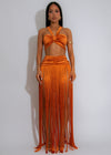 Sway Luxe Ruched Skirt Set Orange