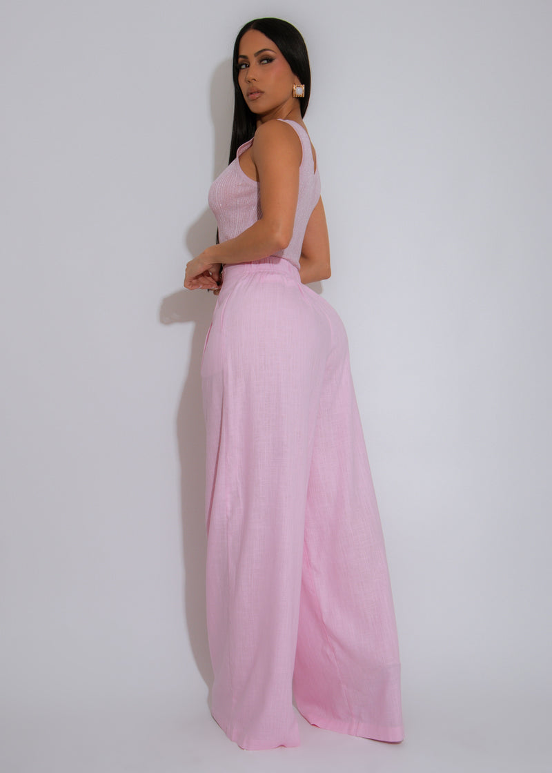 Make It Teamwork Glitter Pant Set Pink