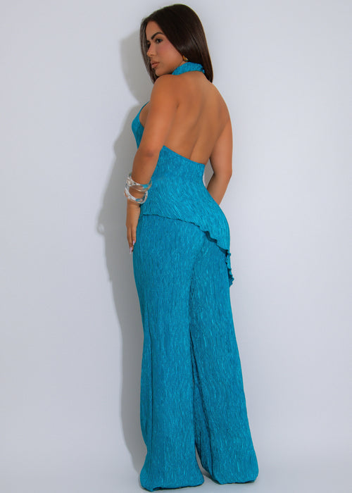 Azure Drift Pant Set Blue