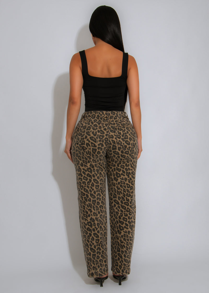 Fierce Streak Leopard Pant Brown