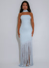 Endless Allure Fringes Maxi Dress Blue