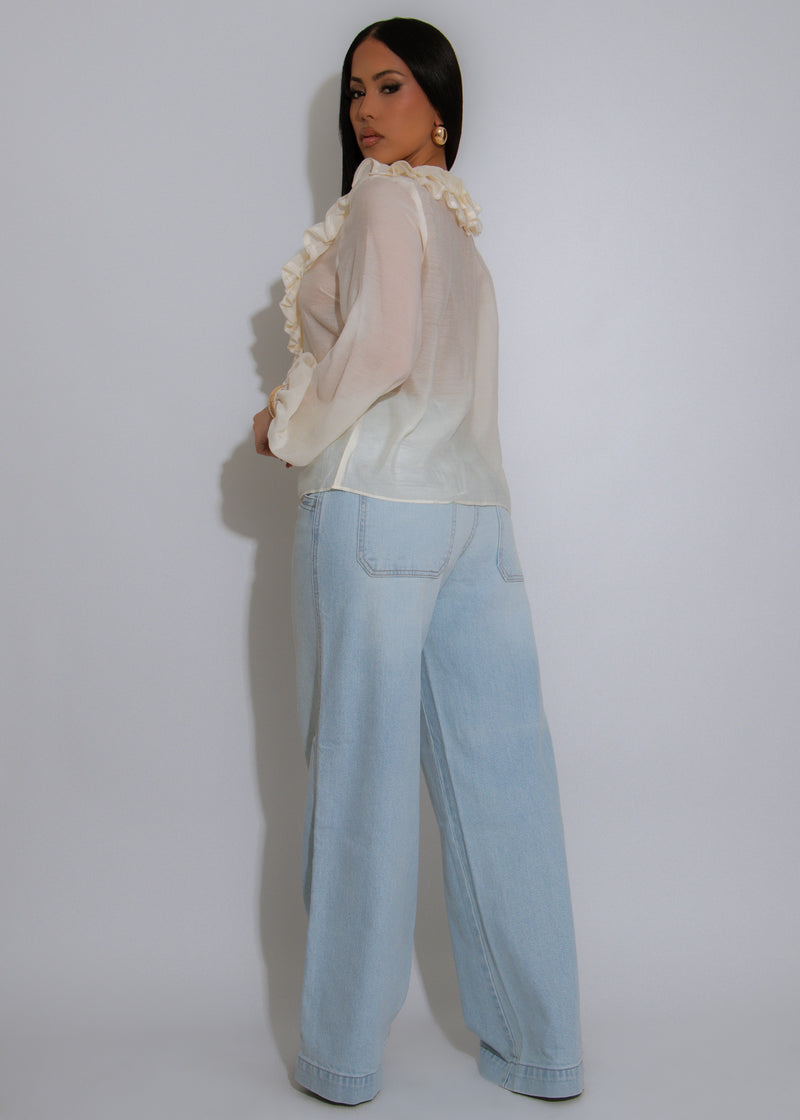 The Amélie Ruffle Long Top White