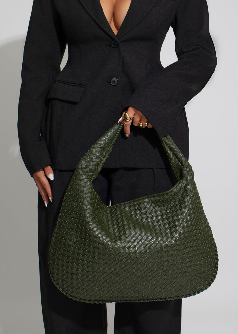 Serenade Woven Hobo Handbag Green