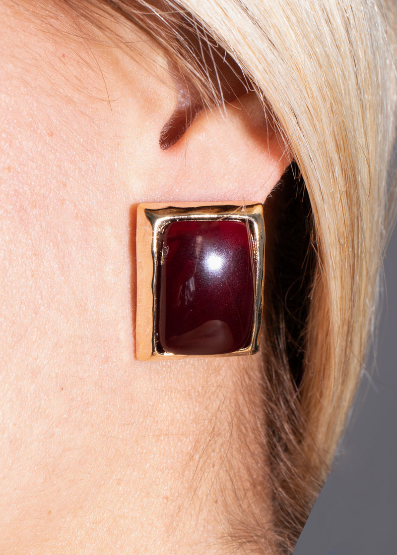 Mirage Stone Earrings Red