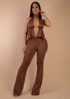 Wrap Muse Ruched Pant Set Brown