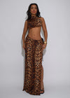 Untamed Realm Leopard Maxi Dress Brown