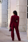 Femme Code Structured Blazer Pant Set Red