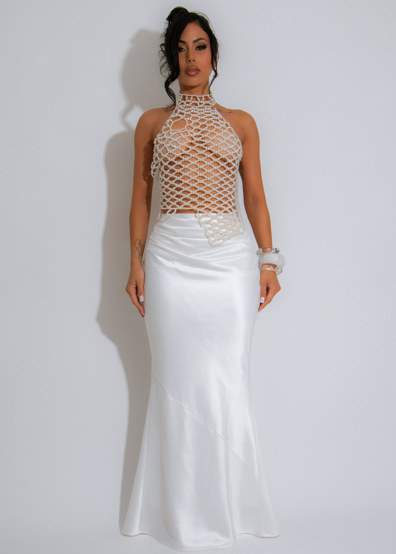 Sea Jewel Pearl Top White