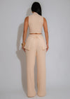 The Draped Aura Ribbed Pant Set Nude