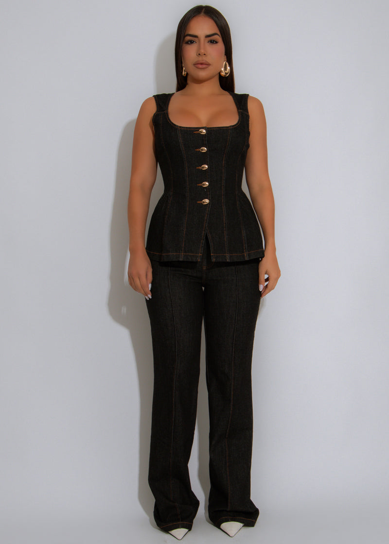 Gold Rush Pant Set Black