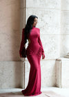 Eternal Curve Ruched Maxi Dress Red