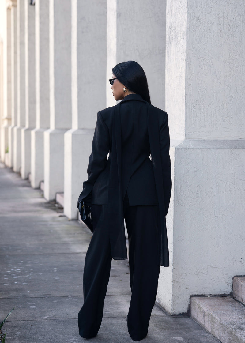 Femme Code Structured Blazer Pant Set Black