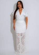 Sahara Ease Crochet Skirt Set White