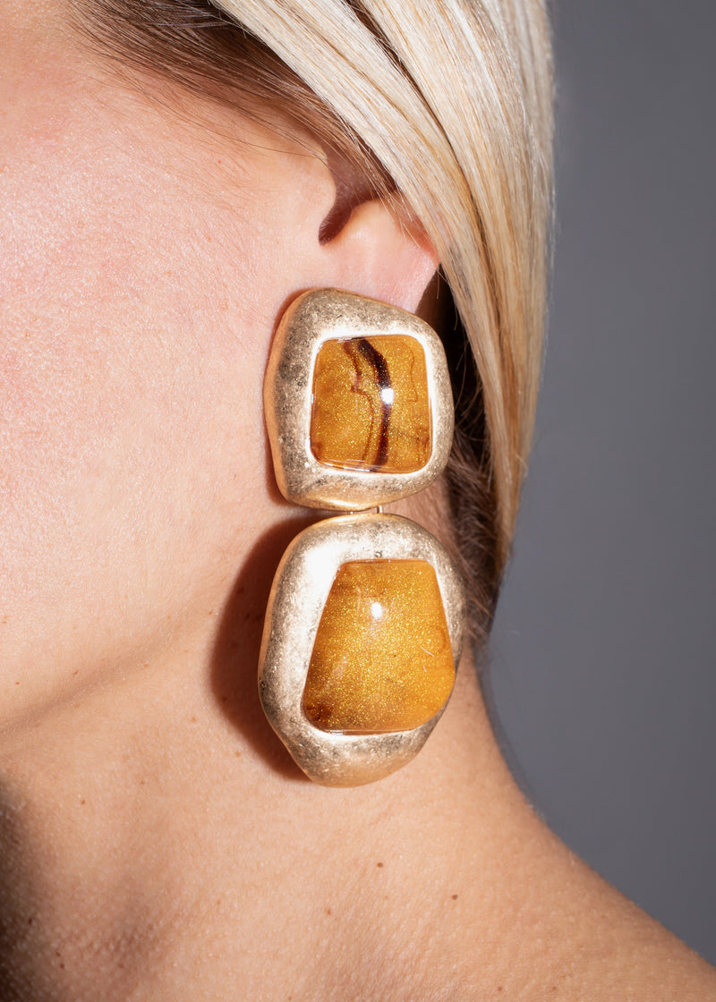 Aurora Cast Earrings Yellow