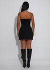 Enigma Drape Mini Dress Black