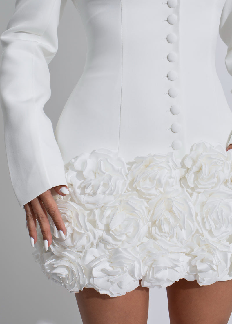 Rose Reign Blazer Mini Dress White