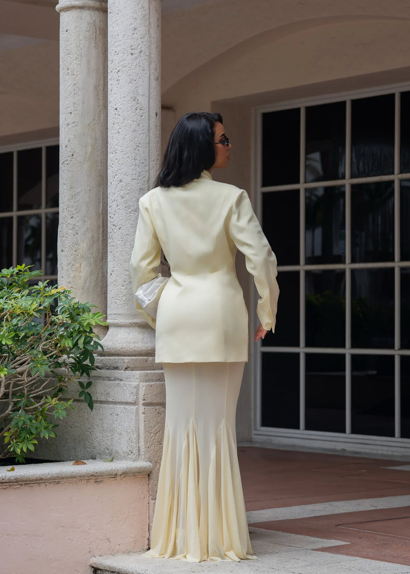 Luxe Layers Mesh Skirt Set Yellow