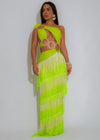 Solar Seduction Ruched Maxi Dress Green