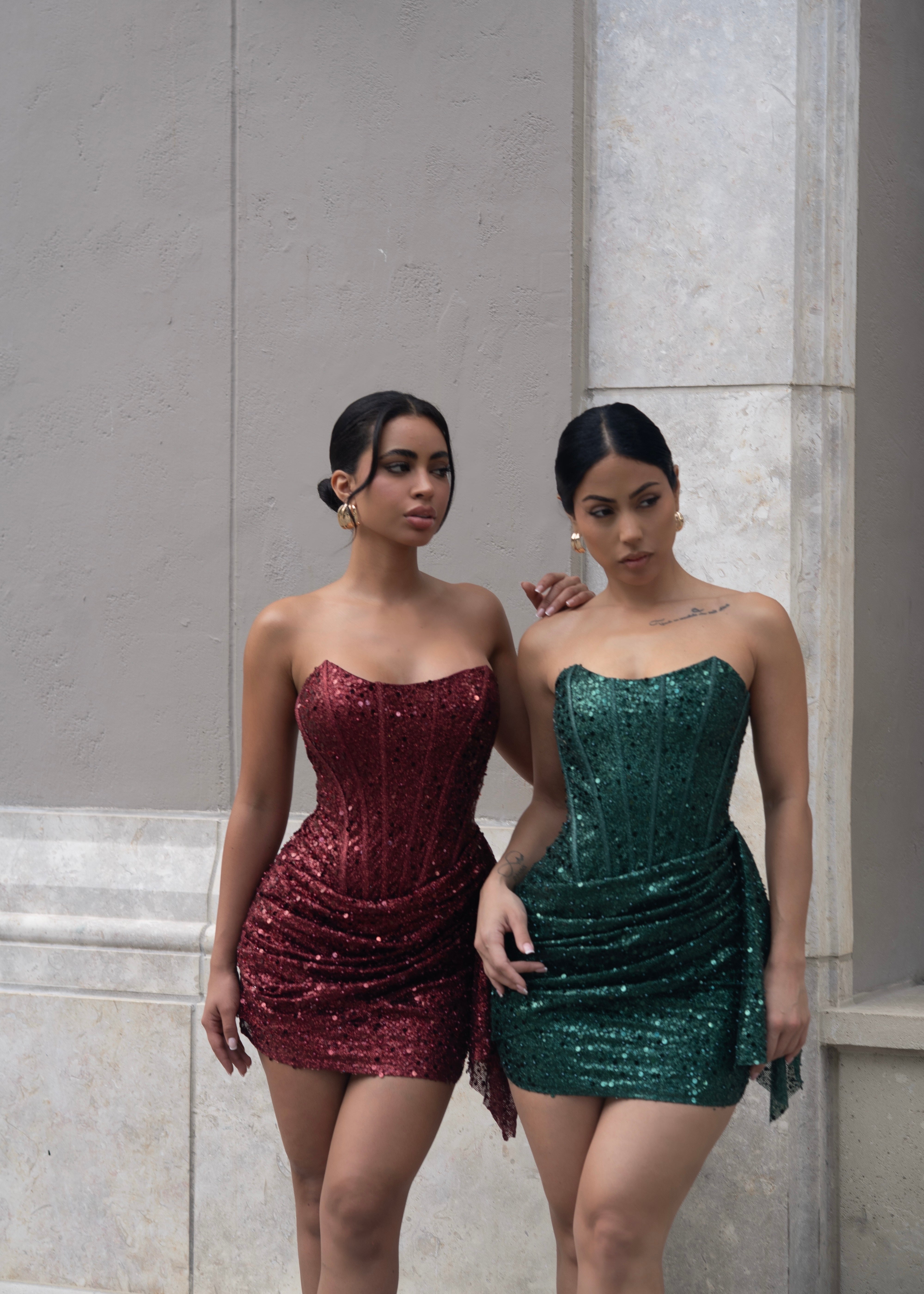 Starlight Seduction Sequin Mini Dress Green