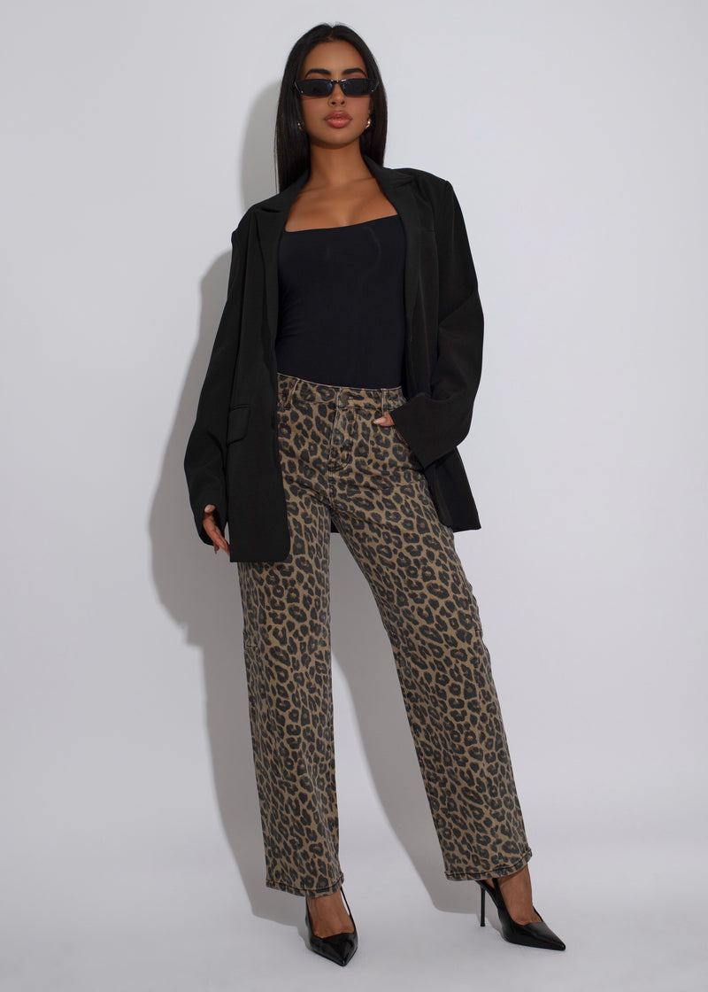 Fierce Streak Leopard Pant Brown