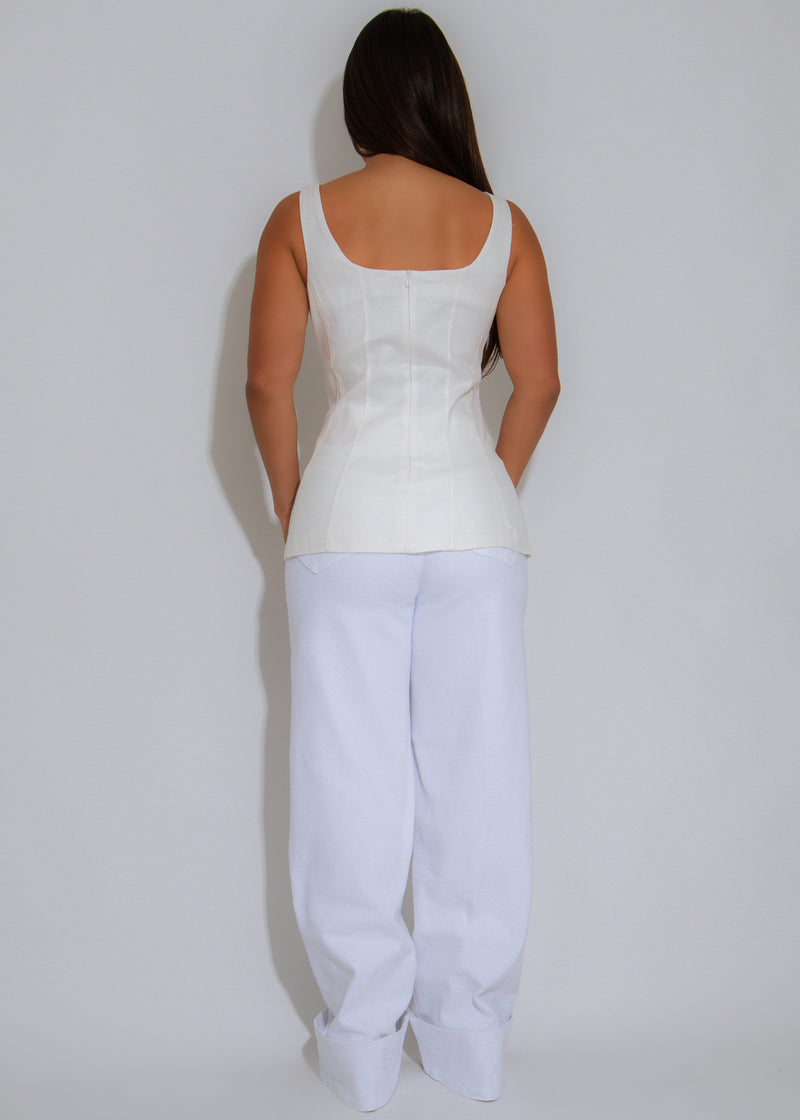 Sea Muse Long Top White