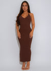 Siren Flow Midi Dress Brown