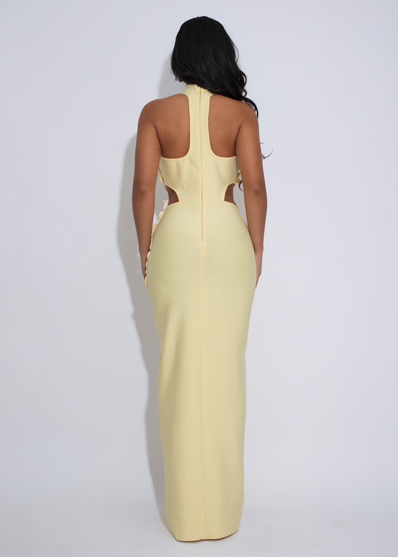 Radiant Reverie Floral Maxi Dress Yellow