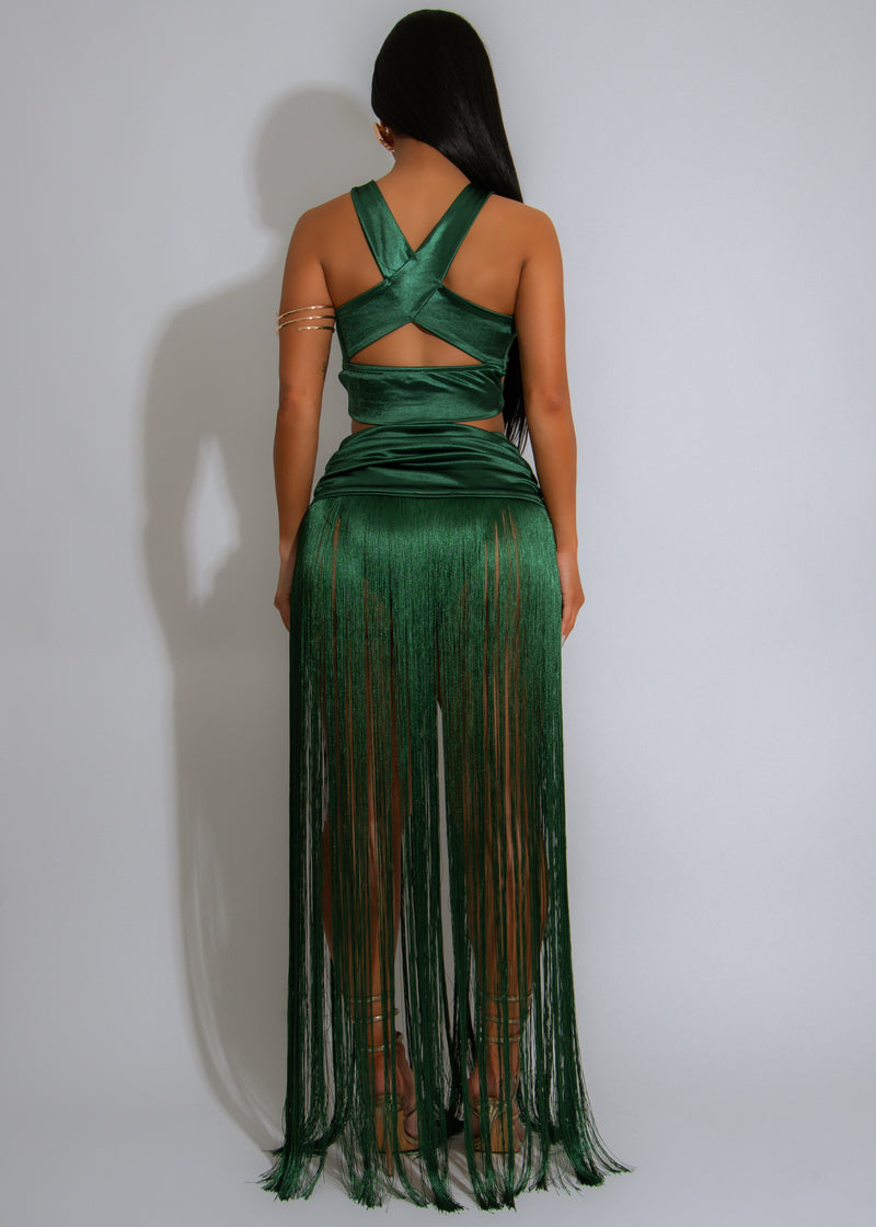 Sway Luxe Ruched Skirt Set Green