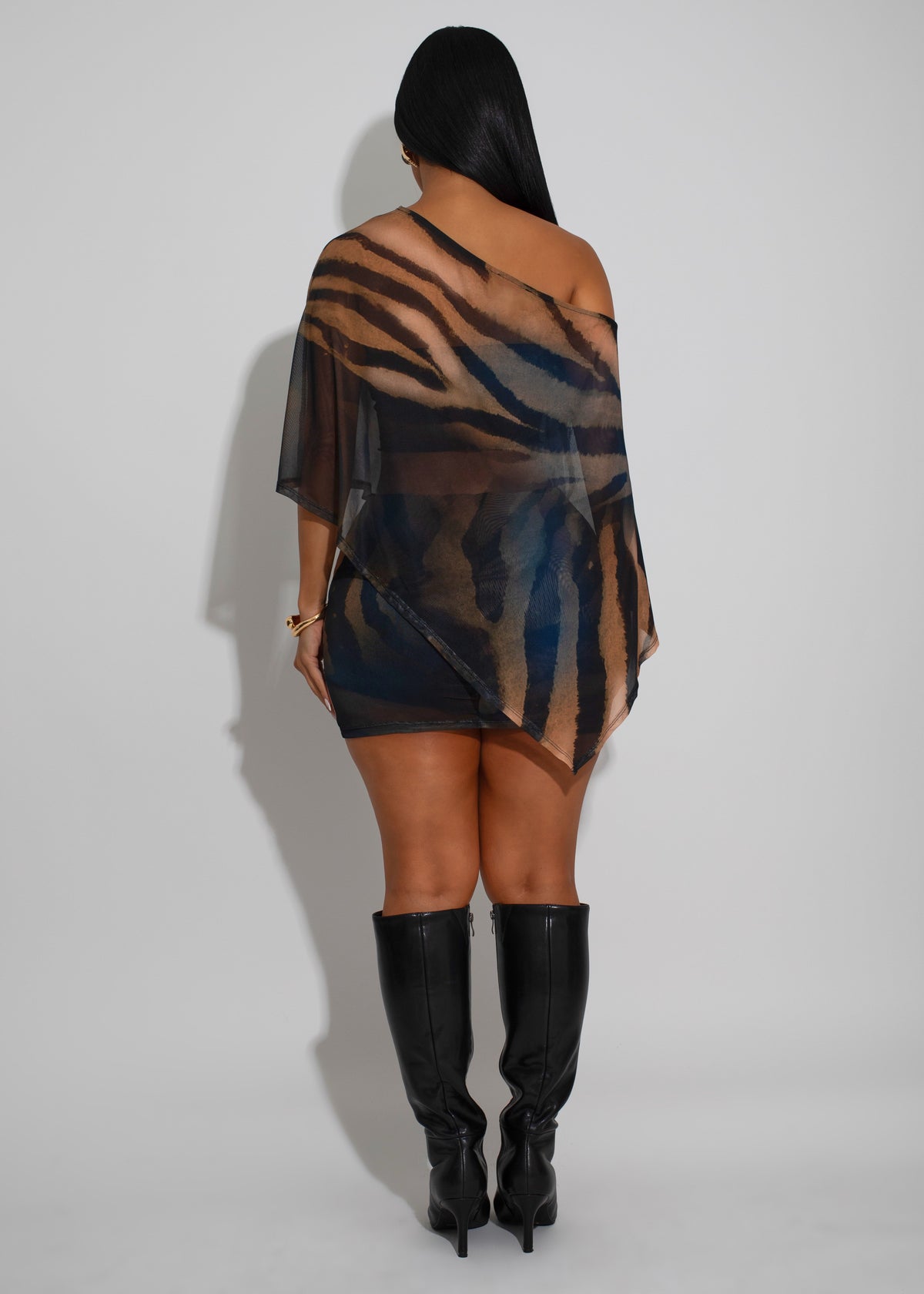 Desert Flame Mesh Skirt Set Nude