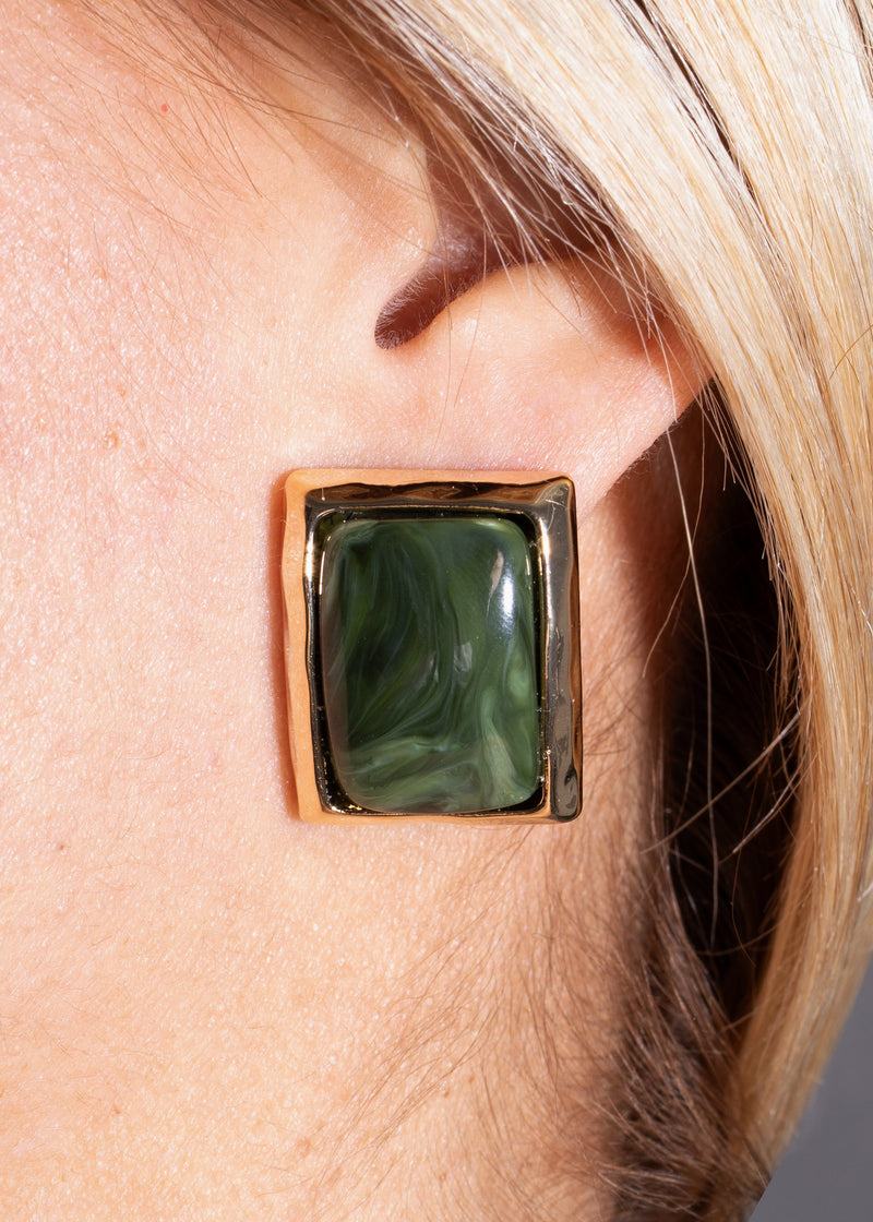 Mirage Stone Earrings Green