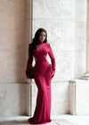 Eternal Curve Ruched Maxi Dress Red