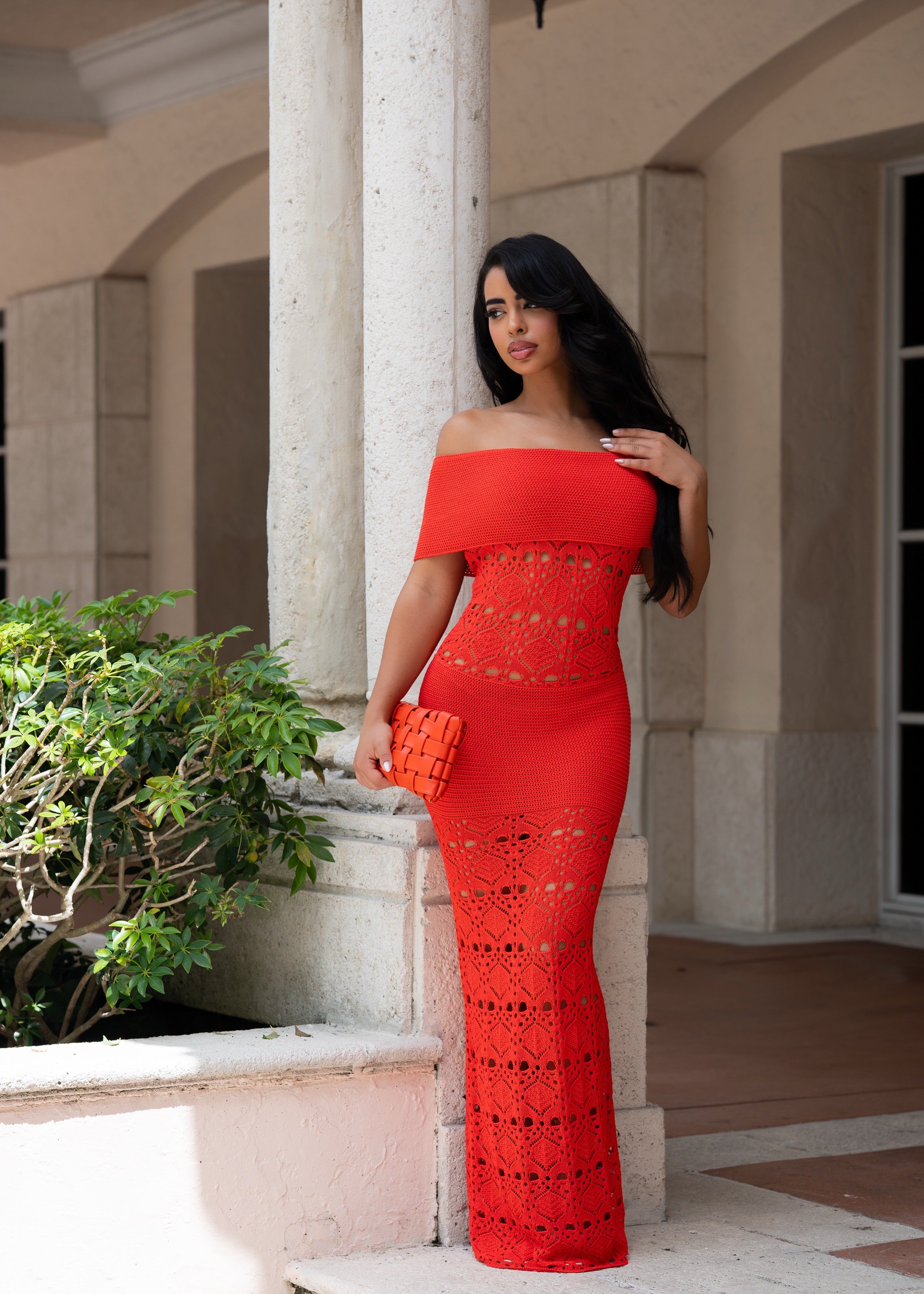 Endless Summer Knit Maxi Dress Red