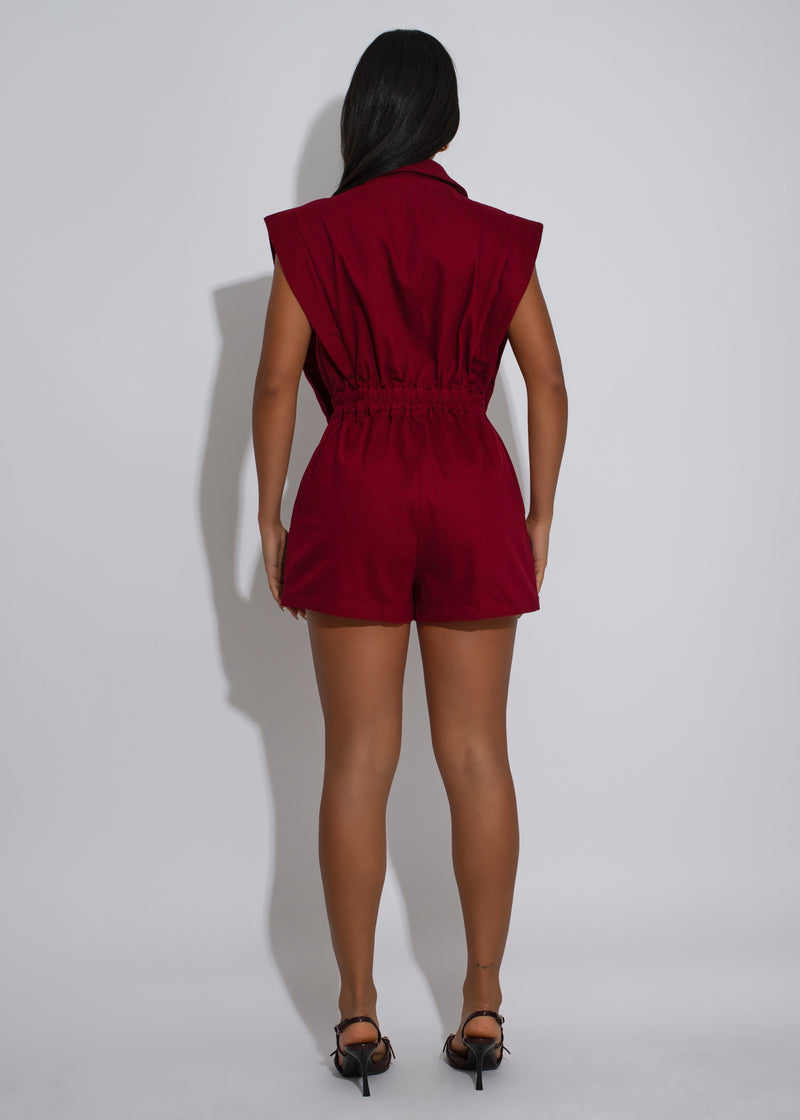 Power Move Romper Red