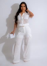 A beautiful and elegant white lace pant set, perfect for special occasions