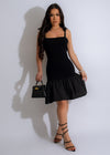 Oh So Fresh Ribbed Mini Dress Black